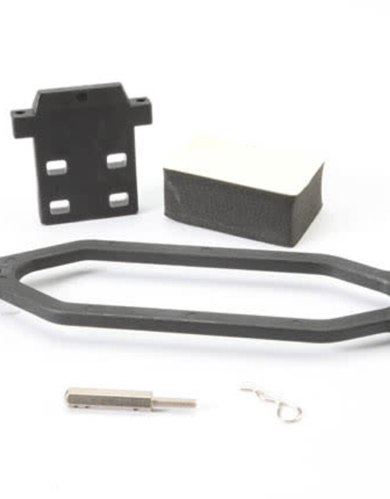 Traxxas 5827x Hold down, battery/ hold down retainer/ battery post/ foam spacer/ angled body clip (allows for installation of taller, multi-cell batteries)