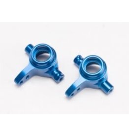 Traxxas 6837x Steering blocks, 6061-T6 aluminum (blue-anodized), left & right