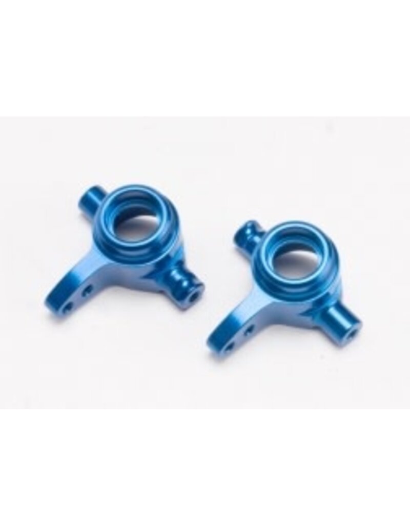 Traxxas 6837x Steering blocks, 6061-T6 aluminum (blue-anodized), left & right
