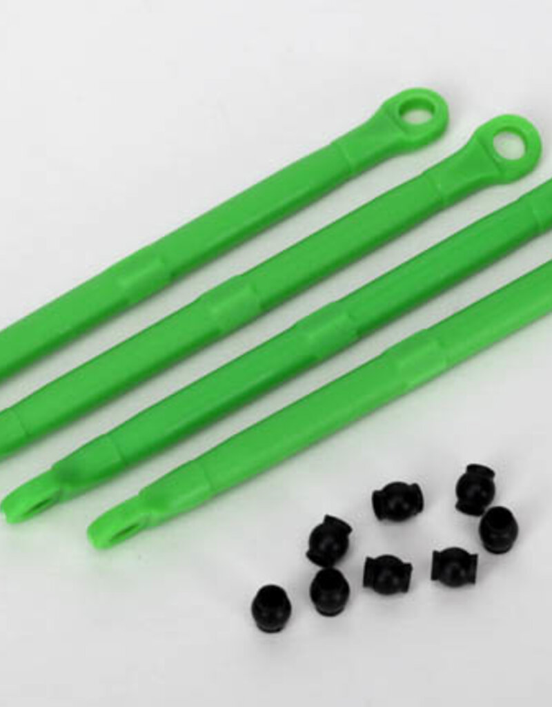 Traxxas 7138g Toe link, front & rear (molded composite) (green) (4)/ hollow balls (8)