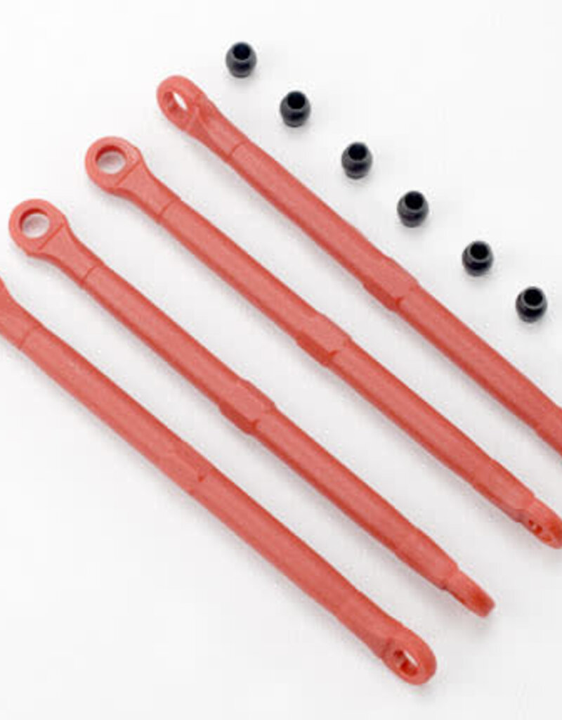 Traxxas 7138 Toe link, front & rear (molded composite) (red) (4)/ hollow balls (8)