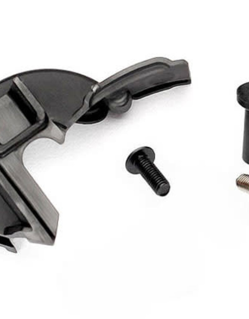 Traxxas 7077r Cover, gear/ motor mount hinge post/ 3x10mm CS with split and flat washers (1)/ 3x8mm BCS (1)