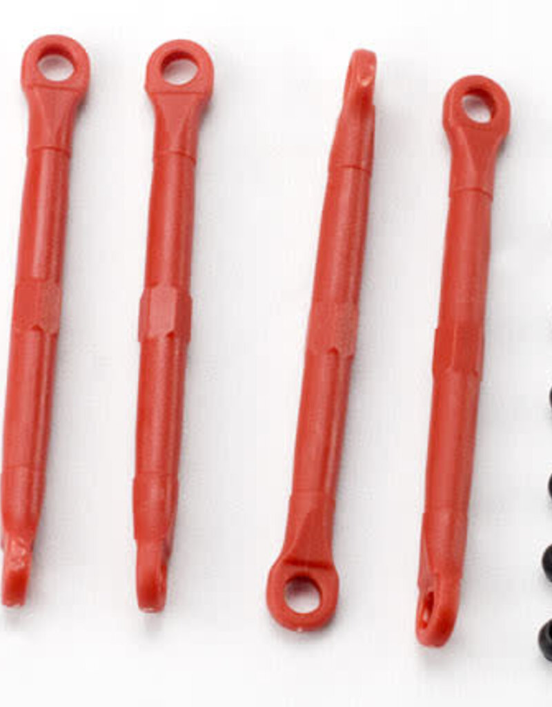 Traxxas 7038 - Toe link, front & rear (molded composite) (red) (4)/ hollow balls (8)