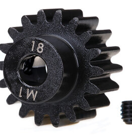 Traxxas 6491r Gear, 18-T pinion (machined) (1.0 metric pitch) (fits 5mm shaft)/ set screw (for use only with steel spur gears)