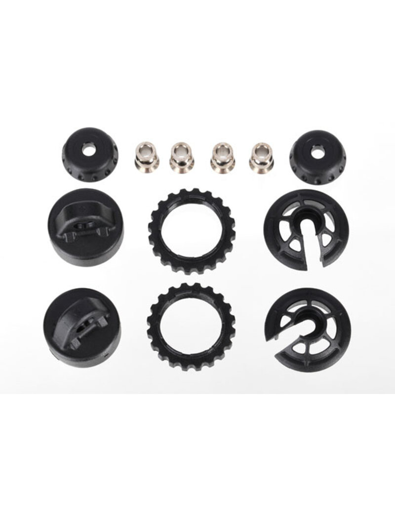Traxxas 7468 Caps and spring retainers, GTR long/xx-long shock (upper cap (2)/ hollow balls (4)/ bottom cap (2)/ upper retainer (2)/ lower retainer (2))