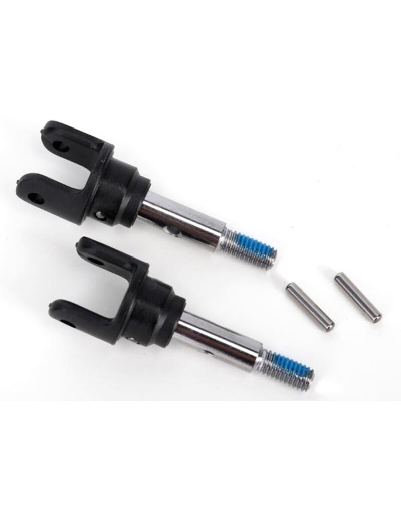 Traxxas 6854x Stub axles, front, heavy duty (2)/ yokes (2)/ pins (4)