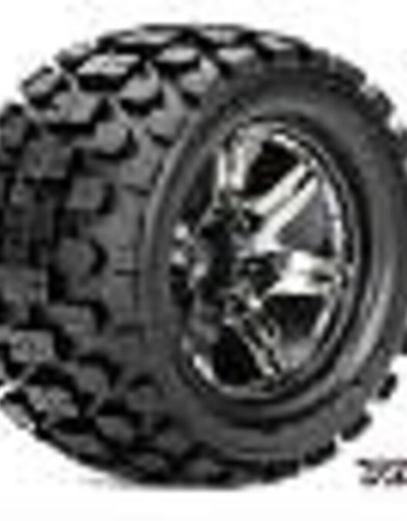 Roapex ROPR3003-CB0 Rythm 1/10 Monster Truck Tires, Mounted on Chrome Black Wheels, 0 Offset, 12mm Hex (1 pair)
