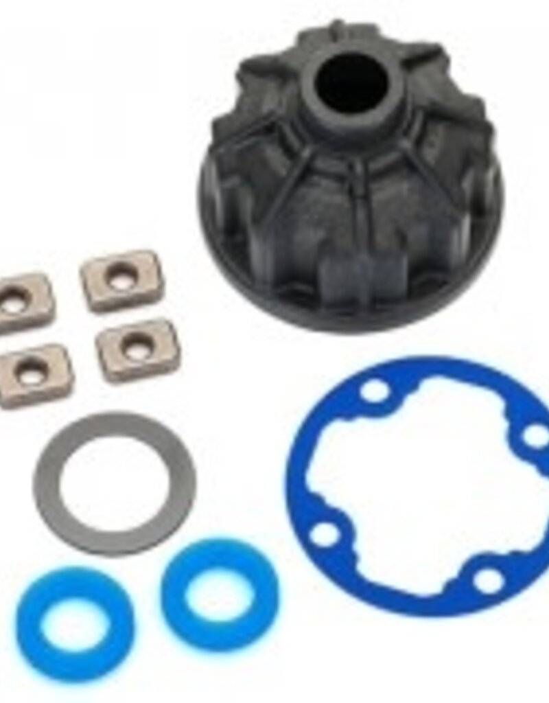 Traxxas 8681 Carrier, differential (heavy duty)/ x-ring gaskets (2)/ ring gear gasket/ spacers (4)/ 12.2x18x0.5 PTFE-coated washer (1)
