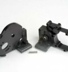 Traxxas 3691 Gearbox halves (l&r) (black) w/ idler gear shaft
