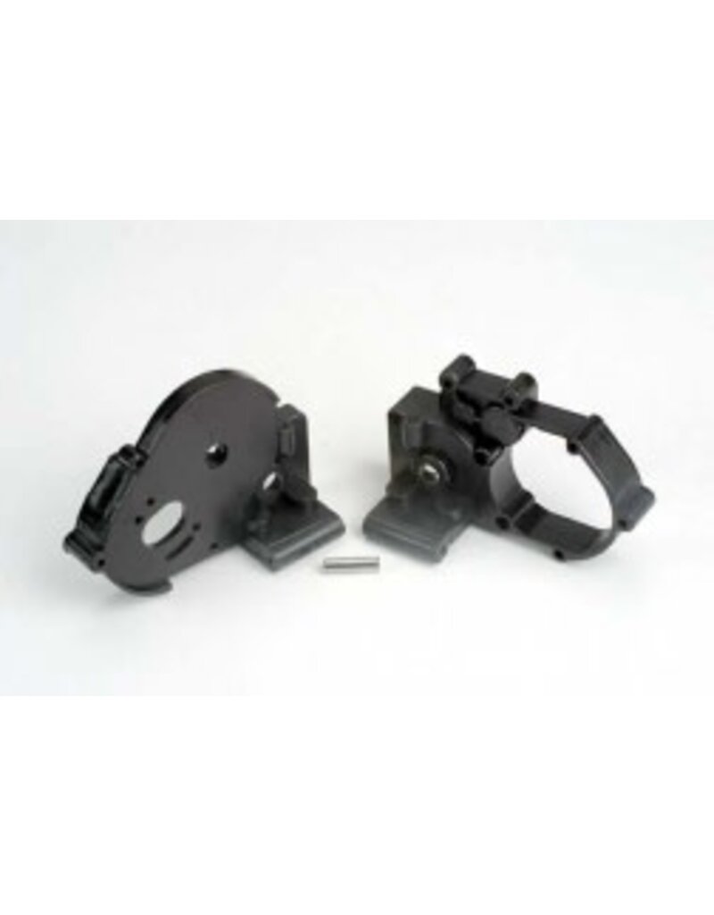 Traxxas 3691 Gearbox halves (l&r) (black) w/ idler gear shaft