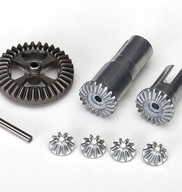 laTrax 7579X Gear set, differential, metal (output gears (2)/ spider gears (4)/ ring gear, 35T (1)/ 2x14.8mm pin (1))