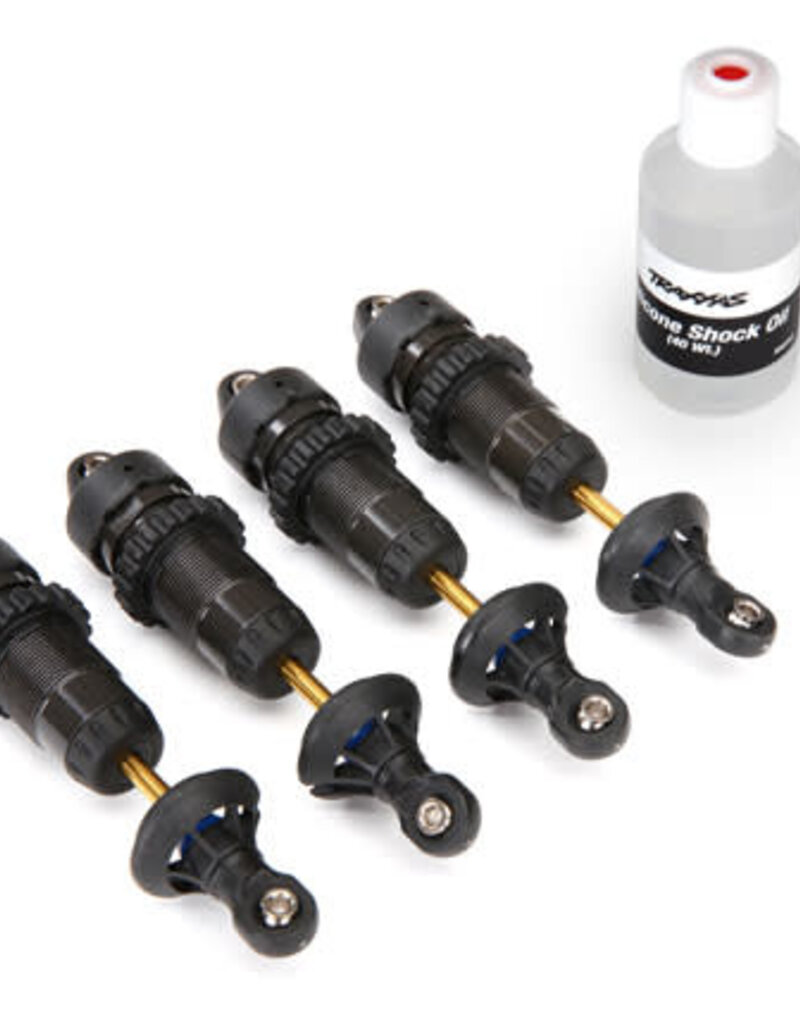 Traxxas 5460x Shocks, GTR hard-anodized, PTFE-coated aluminum bodies with TiN shafts (fully assembled w/o springs) (4)