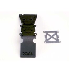 Traxxas 4937 Skidplate, front plastic (black)/ stainless steel plate