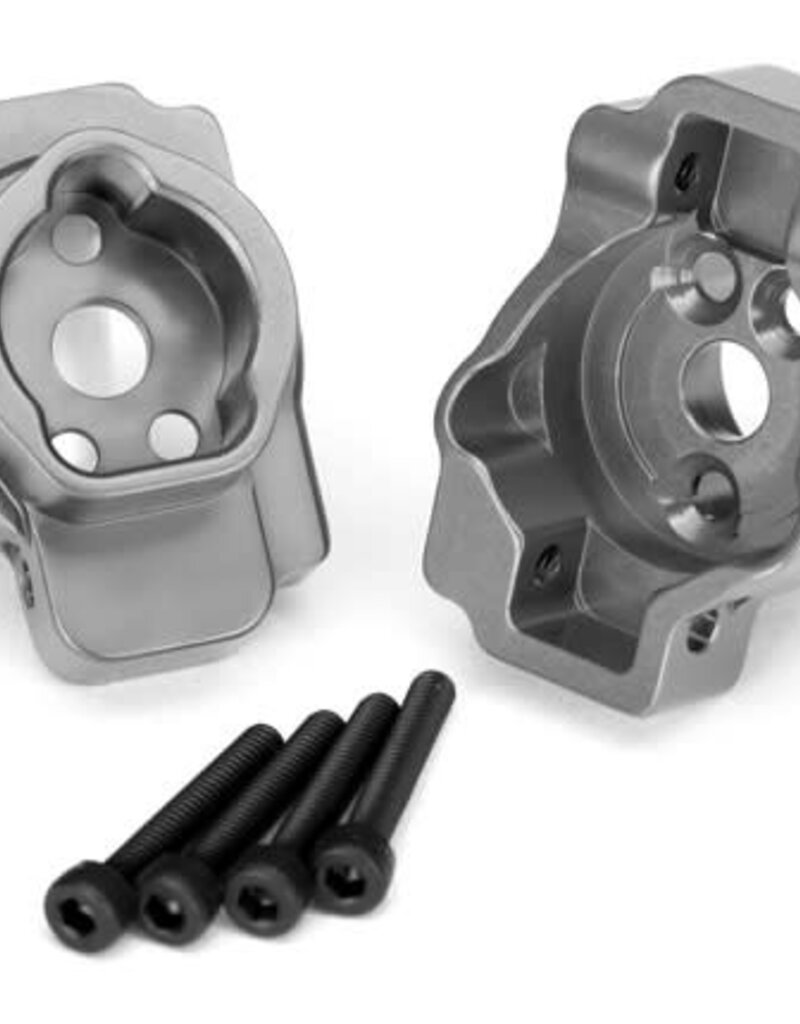 Traxxas 8256A - Portal drive axle mount, rear, 6061-T6 aluminum (charcoal gray-anodized) (left and right)/ 2.5x16 CS (4)