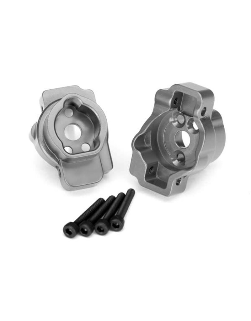 Traxxas 8256A - Portal drive axle mount, rear, 6061-T6 aluminum (charcoal gray-anodized) (left and right)/ 2.5x16 CS (4)