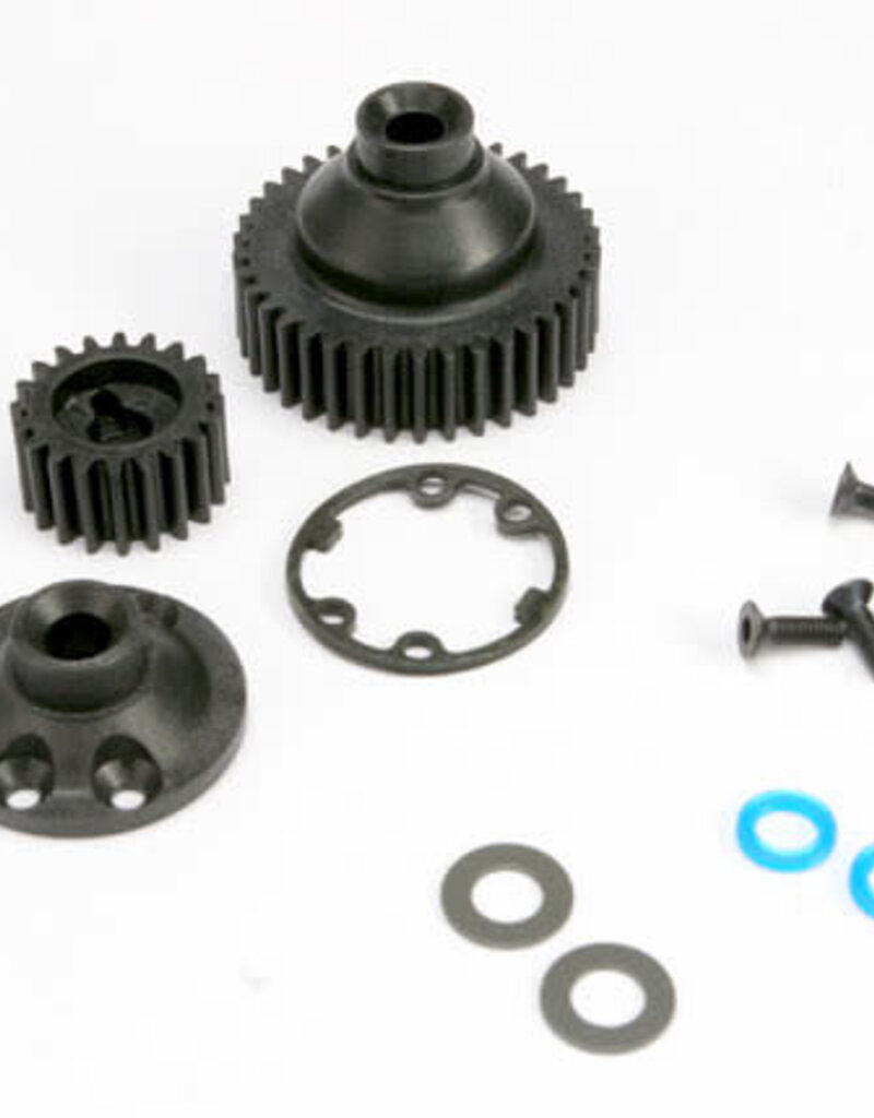 Traxxas 5579 Gears, differential 38-T (1)/ differential drive gear 20-T/ side cover plate (1)/ gasket (1)/ output gear seals (x-ring) (2)/ 2.5x8mmCCS (4)/ 5x10x.5mmTW (2)