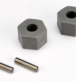 Traxxas 3654 Wheel hubs, hex (tall offset, Rustler?/Stampede? front) (2)/ axle pins (2.5x10mm) (2)