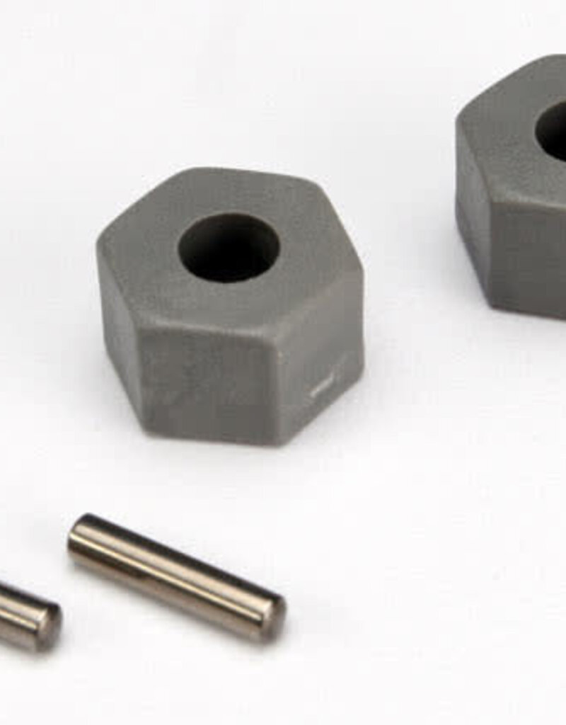 Traxxas 3654 Wheel hubs, hex (tall offset, Rustler?/Stampede? front) (2)/ axle pins (2.5x10mm) (2)