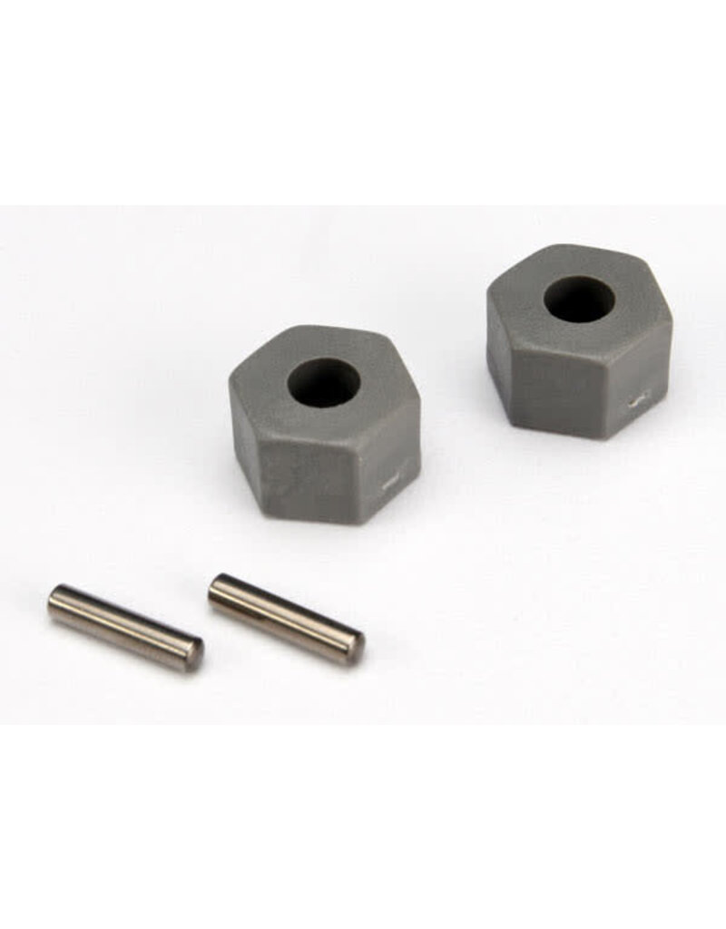 Traxxas 3654 Wheel hubs, hex (tall offset, Rustler?/Stampede? front) (2)/ axle pins (2.5x10mm) (2)