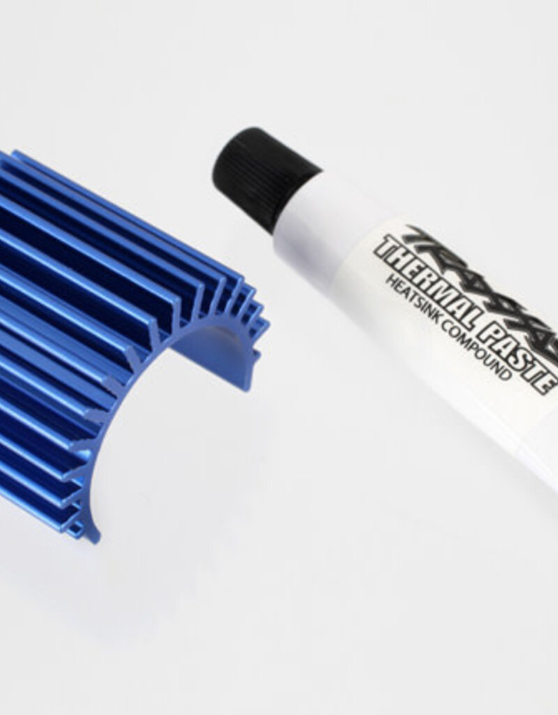 Traxxas 3374 Heat sink, Velineon? 380 brushless motor, aluminum (blue-anodized)