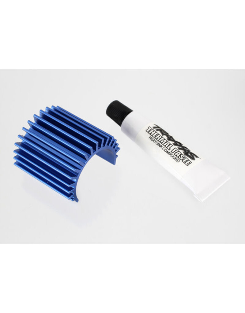 Traxxas 3374 Heat sink, Velineon? 380 brushless motor, aluminum (blue-anodized)