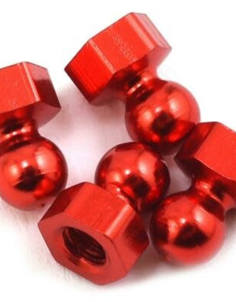 calandra CLN13844 CRC Damper Tube Hex Ball Studs (Red) (4)