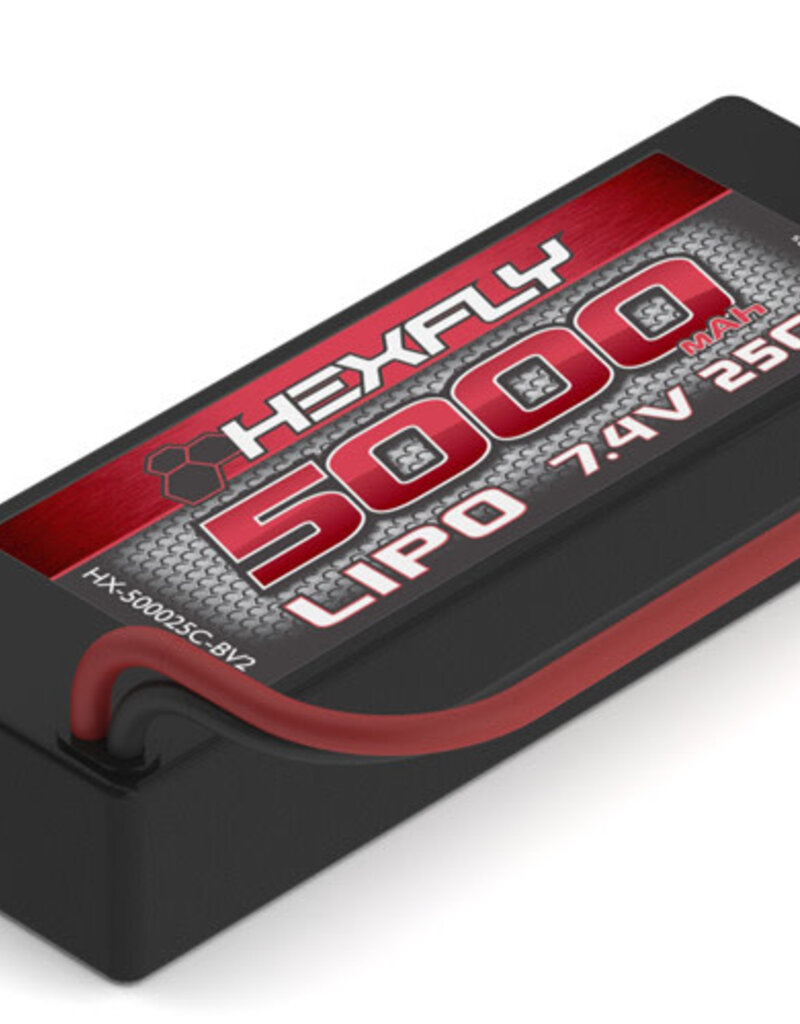 Redcat Racing HX-500025C-BV2  5000mAh 7.4V LiPo Battery with Banana Connector