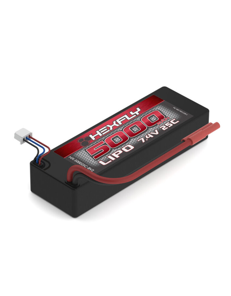 Redcat Racing HX-500025C-BV2  5000mAh 7.4V LiPo Battery with Banana Connector