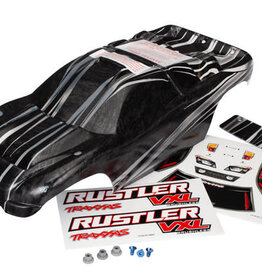 Traxxas 3719 - Body, Rustler® VXL, ProGraphix® (replacement for the painted body. Graphics are printed, requires paint & final color application)/decal sheet/ wing and aluminum hardware