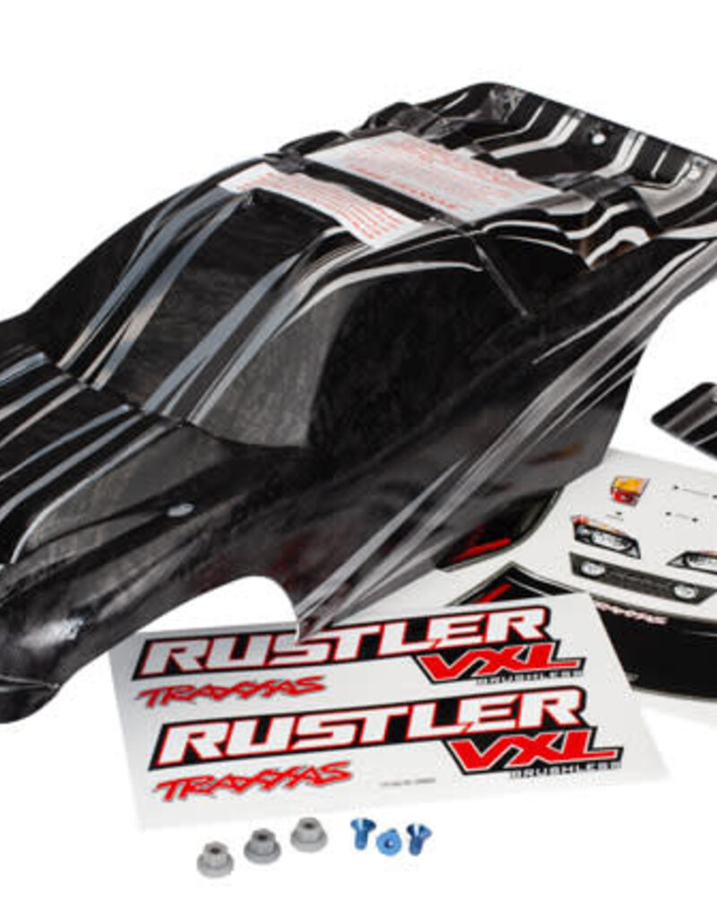 Traxxas 3719 - Body, Rustler® VXL, ProGraphix® (replacement for the painted body. Graphics are printed, requires paint & final color application)/decal sheet/ wing and aluminum hardware