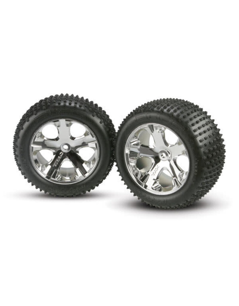 Traxxas 3770 - Tires & wheels, assembled, glued (2.8') (All-Star chrome wheels, Alias® tires, foam inserts) (2WD electric rear) (2)
