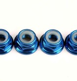 Traxxas 4147x Nuts, 5mm flanged nylon locking (aluminum, blue-anodized) (4)