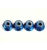 Traxxas 4147x Nuts, 5mm flanged nylon locking (aluminum, blue-anodized) (4)