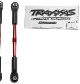 Traxxas 2336X - Turnbuckles, aluminum (red-anodized), toe links, 61mm (2) (assembled with rod ends & hollow balls) (fits Stampede®) (requires 5mm aluminum wrench #5477)