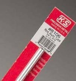 K&S KNS-8106	1/4"x12" Round Aluminum Tube .014 Wall (1)