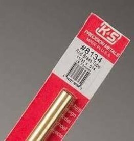 K&S KNS-8134	11/32"x12" Round Brass Tube .014 Wall (1)