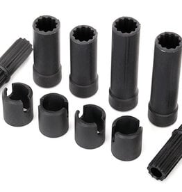 Traxxas 8250 - Half shafts, center (internal splined, front (2) & internal splined, rear (2)/ external splined (2)/ pin retainer (4)) (plastic parts only)