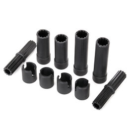 Traxxas 8250 - Half shafts, center (internal splined, front (2) & internal splined, rear (2)/ external splined (2)/ pin retainer (4)) (plastic parts only)