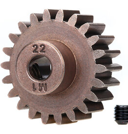 Traxxas 6495x Gear, 22-T pinion (1.0 metric pitch) (fits 5mm shaft)/ set screw (for use only with steel spur gears)
