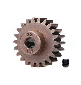 Traxxas 6495x Gear, 22-T pinion (1.0 metric pitch) (fits 5mm shaft)/ set screw (for use only with steel spur gears)