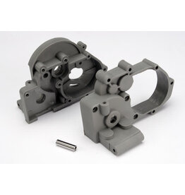 Traxxas 3691A - Gearbox halves (L&R) (grey) w/ idler gear shaft