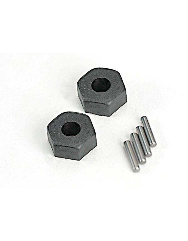 Traxxas 1654 - Wheel hubs, hex (2)/ stub axle pins (2)