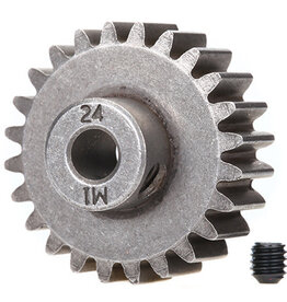 Traxxas 6496x Gear, 24-T pinion (1.0 metric pitch) (fits 5mm shaft)/ set screw (for use only with steel spur gears)