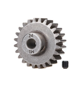 Traxxas 6496x Gear, 24-T pinion (1.0 metric pitch) (fits 5mm shaft)/ set screw (for use only with steel spur gears)