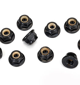 Traxxas 8347 Nuts, 4mm flanged nylon locking, serrated (black) (10)