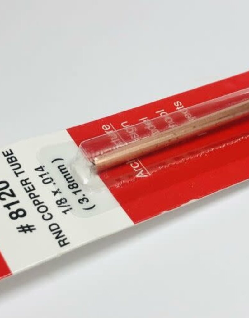 K&S KNS-8120	1/8"x12" Round Copper Tube .014 Wall (1)