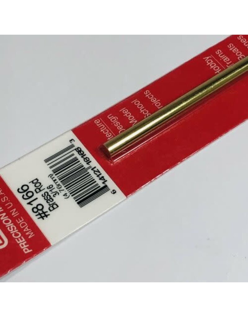 K&S KNS-8166	3/16"x12" Solid Brass Rod (1)
