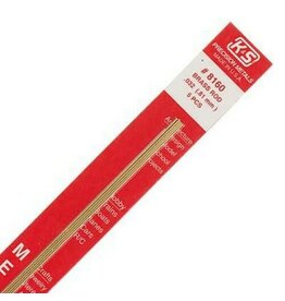 K&S KSM8160	Round Brass Rod: 1/32" OD x 12" Long