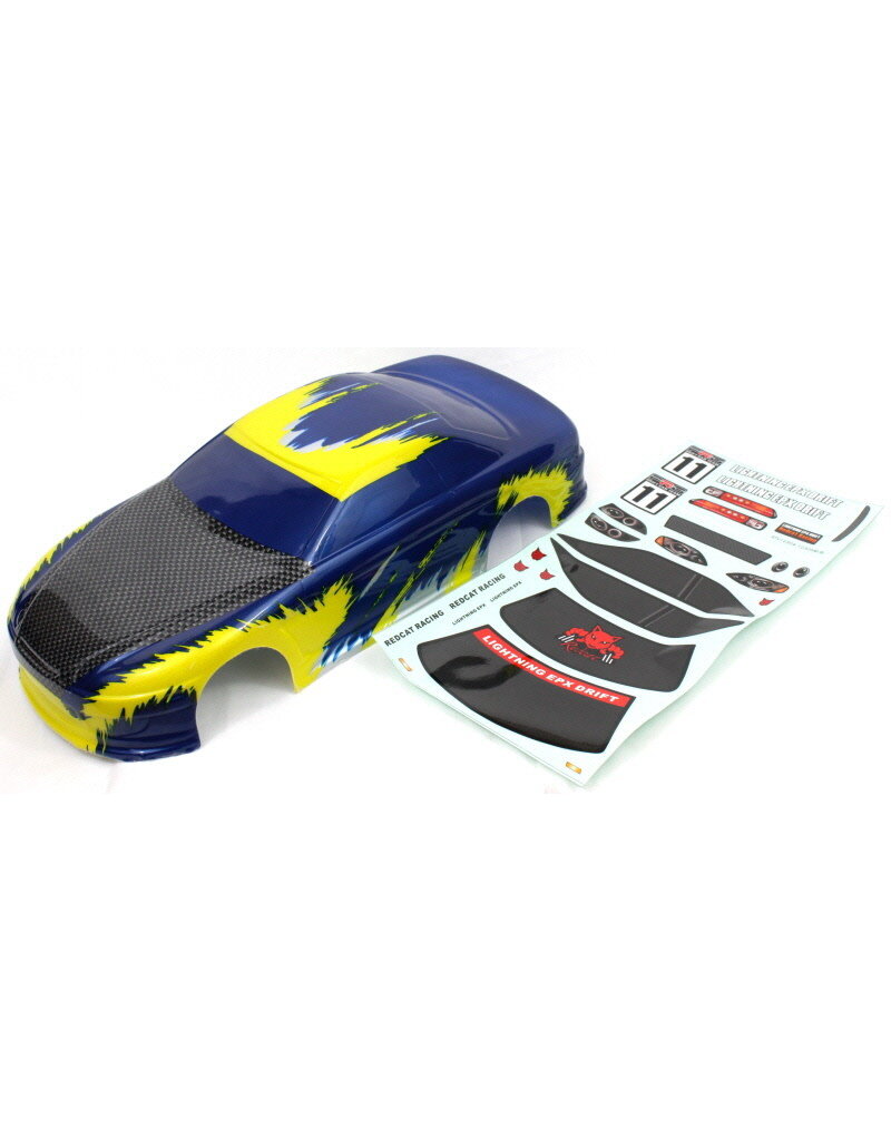 Redcat Racing 12305 1/10 Road Car Body, Blue and Yellow