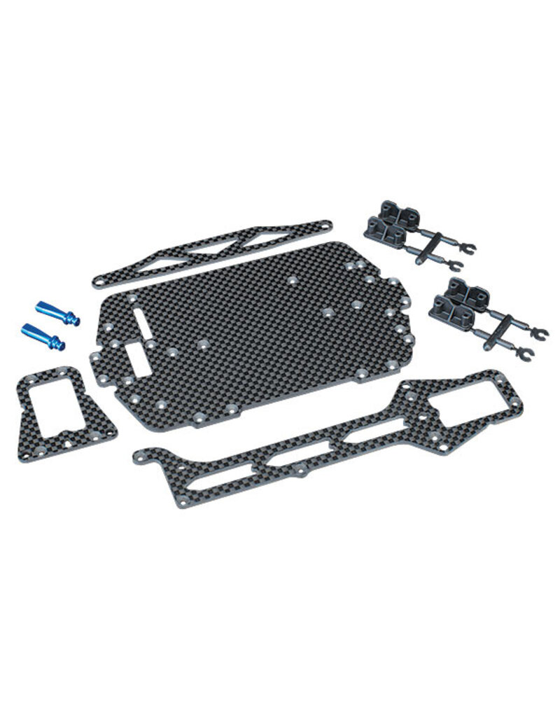 Traxxas 7525 Carbon fiber conversion kit (includes chassis, upper chassis, battery hold down, adhesive foam tape, hardware)